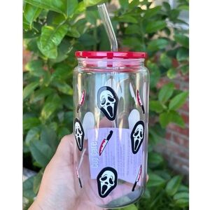 Halloween horror 16oz Glass Cup